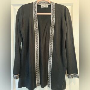 San Remo Chic Black Open-Front Cardigan and Tank with Sequined Trim
